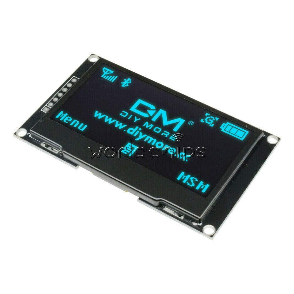 Electronic Components Blue/Green/Yellow/White 2.42" inch OLED Display SSD1309 128x64 SPI Serial Port - (Color:Blue)
