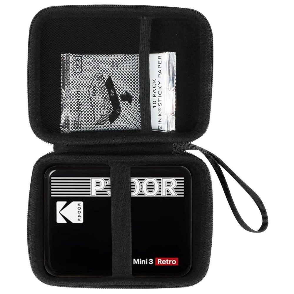 Aenllosi Hard Carrying Case for Kodak Mini Shot 3 Retro/Square Printer, Film Cartridge Holder (Case Only, Black & Yellow)