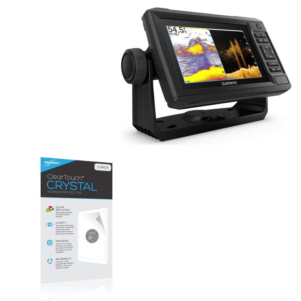 BoxWave Screen Protector Compatible with Garmin echoMAP UHD 64cv - ClearTouch Crystal (2-Pack), HD Film Skin - Shields from Scratches