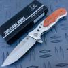 Falcon Tactical Folding Pocket Knife EDC Utility Knife with Wood Handle, Folding Blade & Pocket Clip  Camping, Hiking & Outdoor Use (Grey) view 1