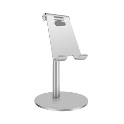 Cell Phone Stand Holder for Desk Adjustable Height Angle Aluminum Alloy Sturdy Tablet PC Stands for iPhone for iPad (Silver)
