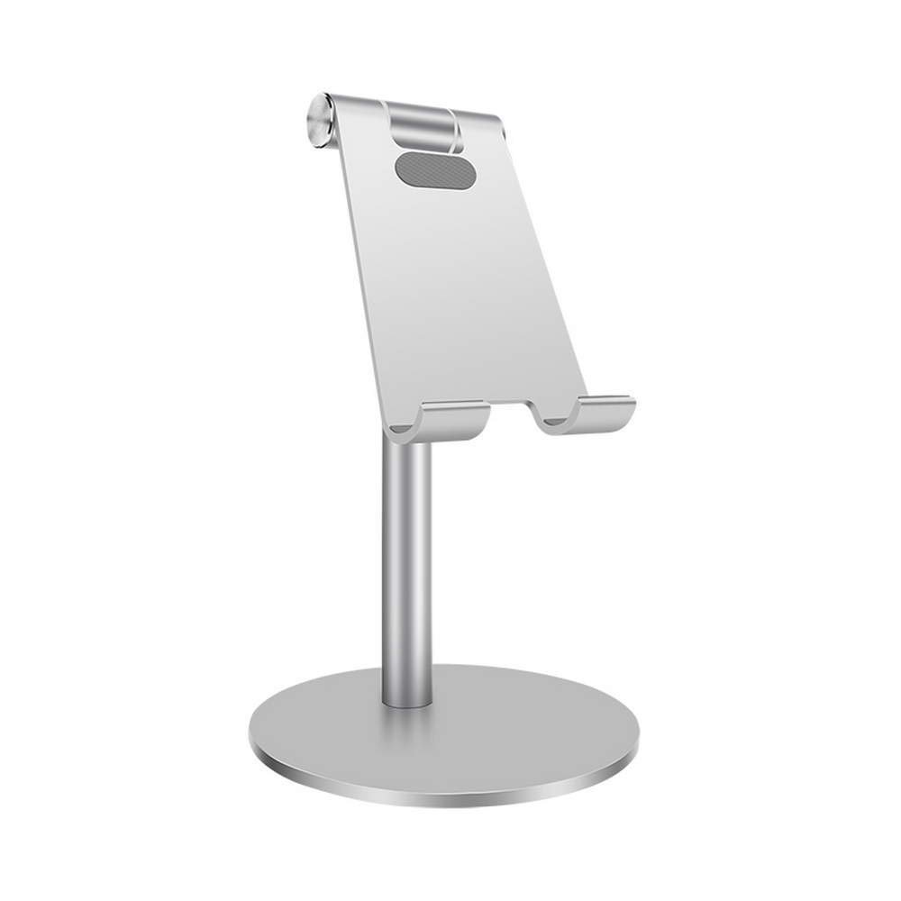 Cell Phone Stand Holder for Desk Adjustable Height Angle Aluminum Alloy Sturdy Tablet PC Stands for iPhone for iPad (Silver)