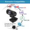 1080P HD Webcam with Noise-Reduction Microphone for Laptop and Desktop Video Calling, Video Recording, Online Teaching, Games, etc. Easy to use, USB Plug-and-Play Webcam. view 2