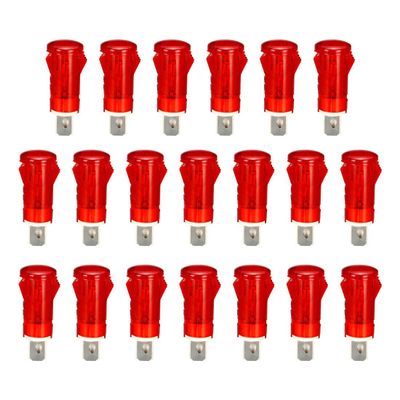 Electronic Components Neon Indicator Lights 220V, Dash Bulbs MDX-11A Red 10mm 2/5" Push-in Mount 20Pcs