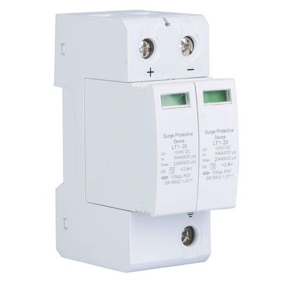 Arrester Device, 2P DC Photovoltaic Lighting Protector Low-Voltage Arrester Whole House Protector for Home and Commercial Lighting Protection, 2P Guide Rail Mounting(2P40KA)