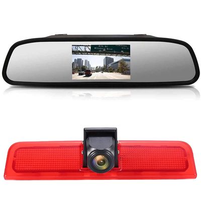 12mm Lens CMOS Rear View Camera+4.3" Car Rear View Mirror Brake Light Car Roof Rear View Camera Caddy Life 2K Facelift III Box 2KA Combi Cross Maxi Tdi Third 3 2003-2014 Bj