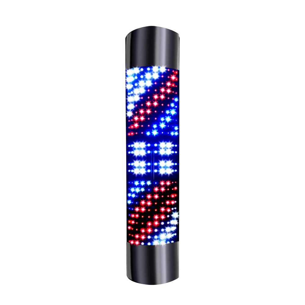LED Barber Pole Light White Red Blue Rotating Strips Hair Salon Open Sign
