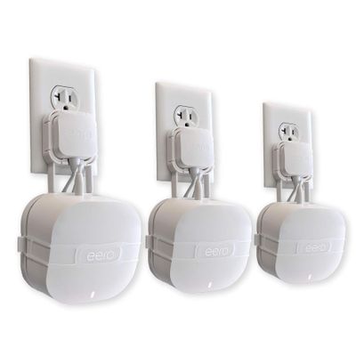 The Eero Genie for eero 6, 6+, and Mesh Wi-Fi: Wall Mount Outlet Holder Stand | Lowest Profile | Open Access | Multiple Install Options | Horizontal Outlets | Design Winner! (3-Pack)