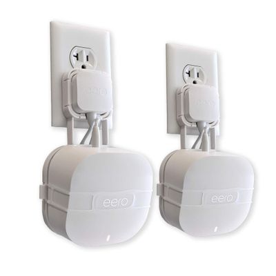 The Eero Genie for eero 6, 6+, and Mesh Wi-Fi: Wall Mount Outlet Holder Stand | Lowest Profile | Open Access | Multiple Install Options | Horizontal Outlets | Design Winner! (2-Pack)