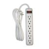Clear Power 6 Outlet Power Strip, 8 ft Long Power Cord, Low-Profile Flat Plug, 3-Prong Grounded, White, 15 Amp Circuit Breaker, DC3S-0004-DC view 1