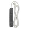 Clear Power 6 Outlet Power Strip, 8 ft Long Power Cord, Low-Profile Flat Plug, 3-Prong Grounded, White, 15 Amp Circuit Breaker, DC3S-0004-DC view 2