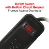 Clear Power 2-Pack 6 Outlet Power Strip, 3 ft Power Cord, Low-Profile Flat Plug, 3-Prong Grounded, Black, 15 Amp Circuit Breaker, DC3S-00232P-DC view 2