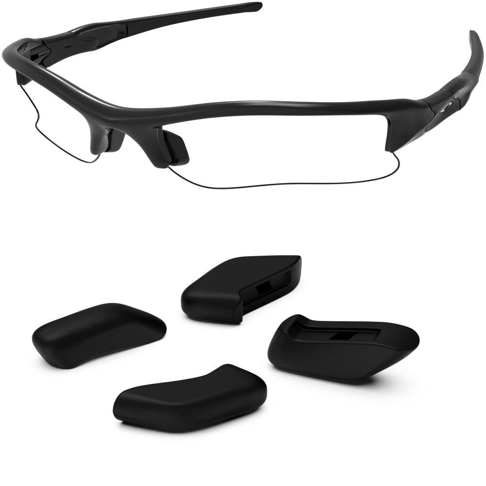 PapaViva 2 pairs Replacement Nose Pad for Oakley Flak Beta OO9363 / Flak Beta Asian Fit OO9372 / Flak 2.0 / Flak Jacket/Flak Draft - Black