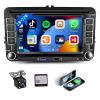 2G+32G Wireless CarPlay Car Radio for VW Volkswagen Passat Seat Golf Jetta Tiguan Touran EOS Android Car Stereo 7 Inch Touchscreen Bluetooth GPS Android Auto WiFi FM/RDS SWC EQ+ USB Backup Camera view 1