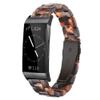 Ayeger Resin Band Compatible with Fitbit Charge 4,Charge 3/3 SE,Women Men Resin Accessory Black Buckle Band Wristband Strap Blacelet(Black Tortoise) view 1