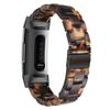 Ayeger Resin Band Compatible with Fitbit Charge 4,Charge 3/3 SE,Women Men Resin Accessory Black Buckle Band Wristband Strap Blacelet(Black Tortoise) view 2