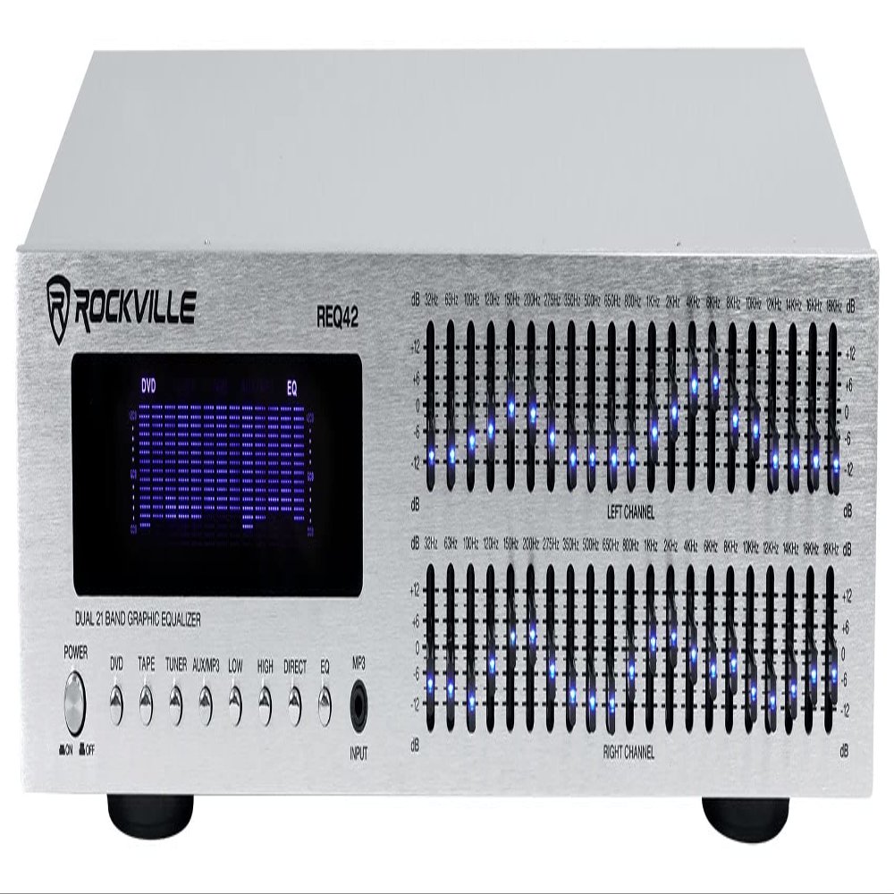 Rockville REQ42-S 2 x 21 Band Home Theater Equalizer w/Audio Spectrum Analyzer