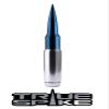 TRUE SPIKE 9 inch SILVER BLUE TIP PENETRATOR FAT BULLET ANTENNA with ANTI-THEFT + COPPER COIL in Heavy Gauge CNC Machined Billet Aluminum Short Compatible with Hummer H3 H3T view 1