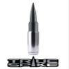 TRUE SPIKE 9 inch SILVER GUNMETAL PENETRATOR FAT BULLET ANTENNA with ANTI-THEFT + COPPER COIL in Heavy Gauge CNC Machined Billet Aluminum Short Compatible with Jeep Gladiator JT view 1
