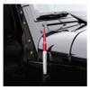TRUE SPIKE 9 inch SILVER RED TIP PENETRATOR FAT BULLET ANTENNA with ANTI-THEFT + COPPER COIL in Heavy Gauge CNC Machined Billet Aluminum Short Compatible with Jeep Wrangler JK JKU JL JLU view 2
