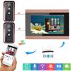 2 Ourdoor Camera 1 Monitor 7 inch Wired WiFi Video Door Phone Doorbell Intercom System 1000TVL IR Camera Support Remote APP intercom Unlocking Recording Snapshot view 2