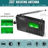 ZHIWHIS Portable Bluetooth Radio, FM AM Shortwave Radios with Sleep Timer and Preset Function, Rechargeable Digital Recorder, Stereo MP3 Player with Lyric Display, Support Micro SD Card and AUX view 2