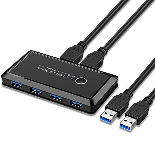 Chenyang USB 3.0 KVM Sharing Switch Selector 2 Computers Sharing 4 USB Devices for Keyboard Mouse Scanner Printer