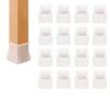Qiwang 16 Legs Protective Floor mats, Silicone Leg Cap Protective Cover, Cover Furniture Legs to Prevent Scratches and Noise Without Leaving Traces (White Square 1.25 inch)