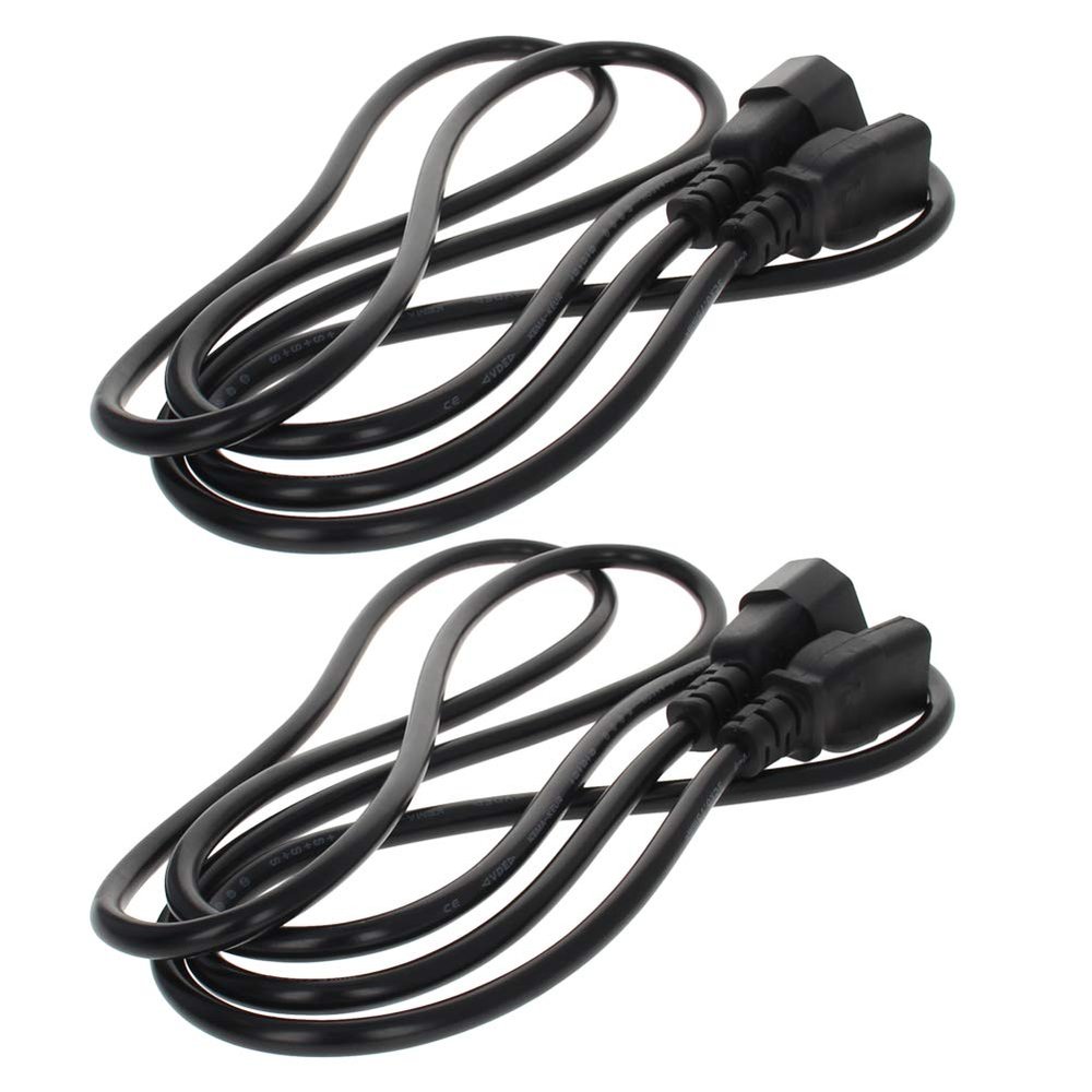 Fielect C14 to C13 Power Plug Cord, Male C14 to C13 Female Power Adapter Cable Cord for Personal Computer PC Monitor Smart TV Supply Replacement 250V 10A(4.9ft/1.5m) 2Pcs