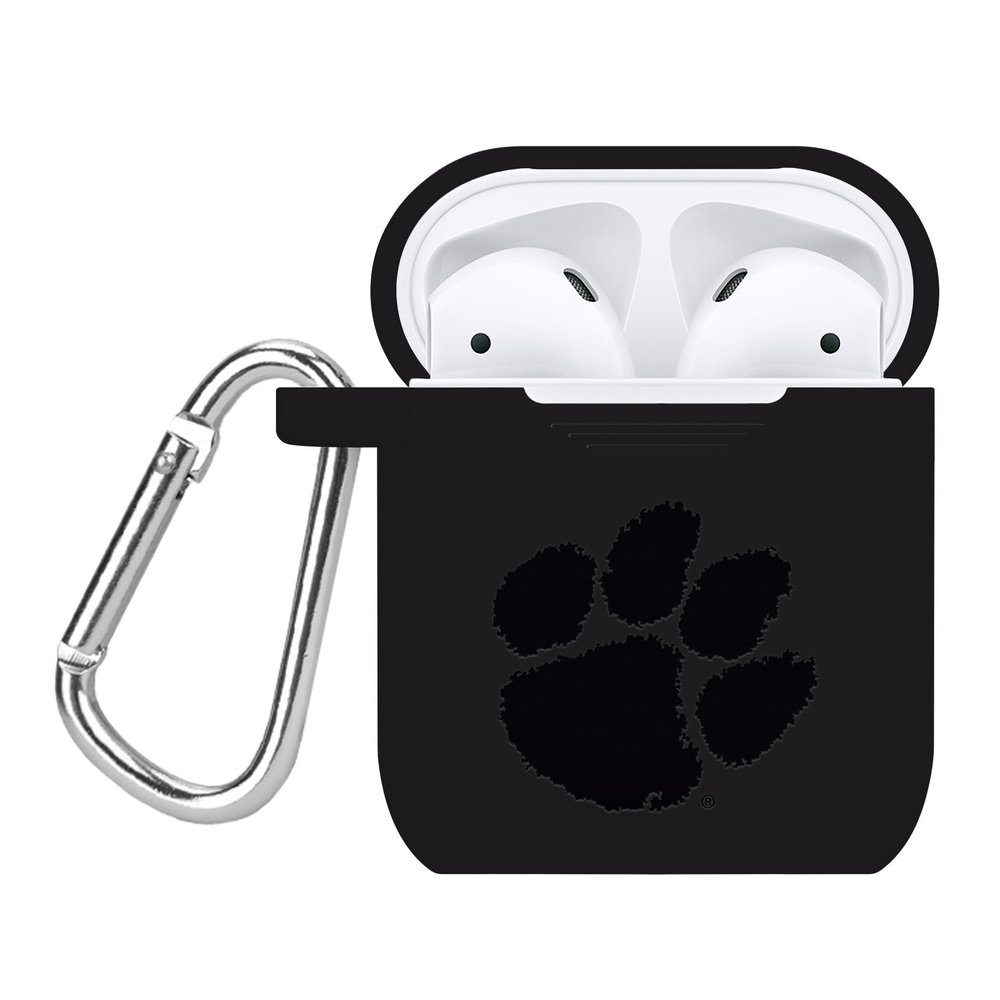 AFFINITY BANDS Clemson Tigers Engraved Silicone Case Cover Compatible with Apple AirPods Gen 1 & 2 (Black)