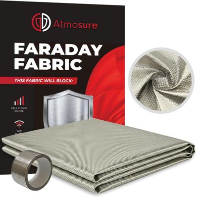 ATMOSURE Faraday Fabric & Tape Kit, 1 Yard (44 x 36 in) - EMF Blocker and RF Shielding for DIY Faraday Bags, RFID Protection, Copper-Nickel Material