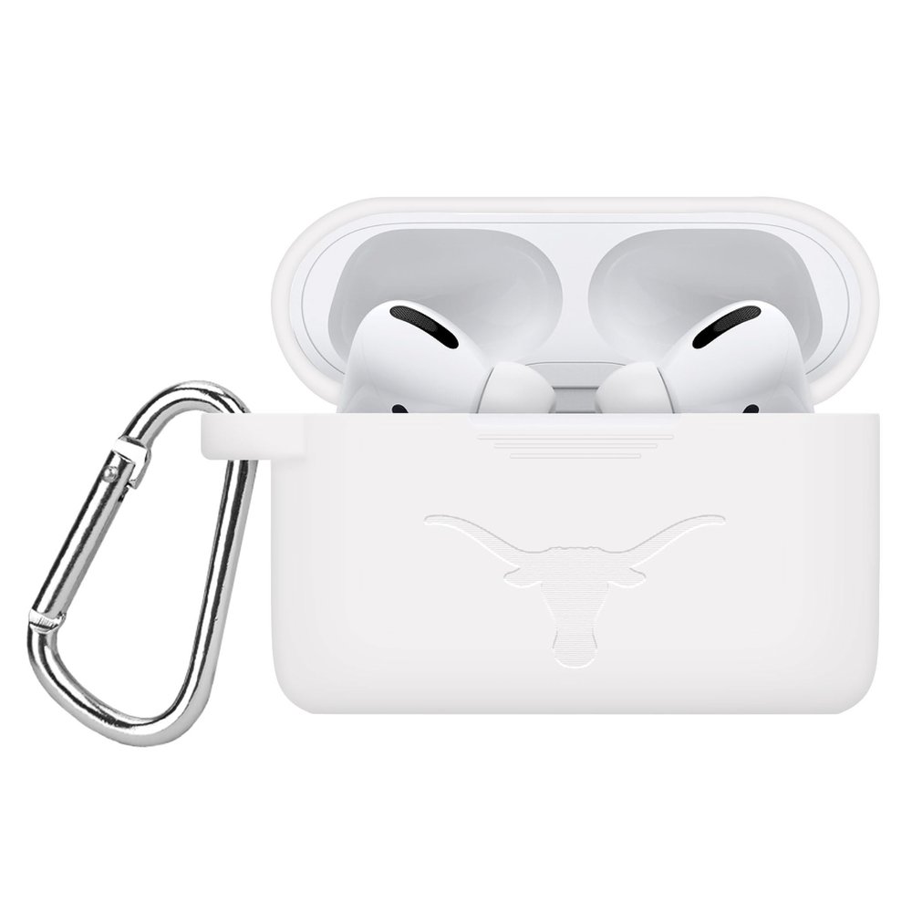 AFFINITY BANDS Texas Longhorns Engraved Silicone Case Cover Compatible with Apple AirPods Pro 1 & 2 (White)