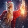 DORCEV 12x8ft Winter Snow Night Santa Claus Backdrop New Year Eve Christmas Party Decoration Banner Photography Background Blurry Falling Snowflake Bright Retro Lamp Photo Studio Wallpaper view 4