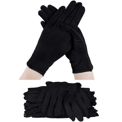 SATINIOR 60 Pcs Cotton Glove Stretchy Work Glove Reusable Mitten for Men Women Dry Hand Art Handling Coin Jewelry(Black)