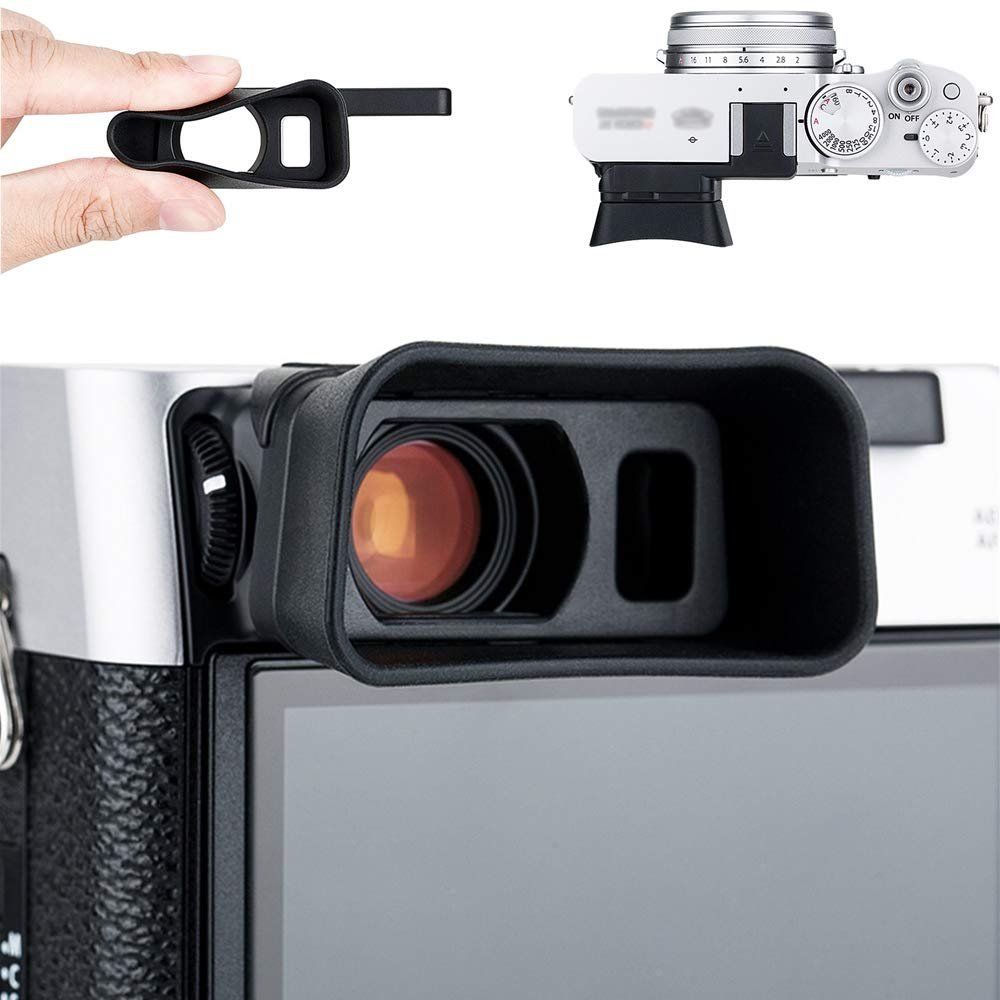 Soft Silicon Camera Viewfinder Eyecup Eyepiece Eyeshade for Fujifilm Fuji X100VI & X100V Eye Cup Protector (Hot Shoe Mount Installation)
