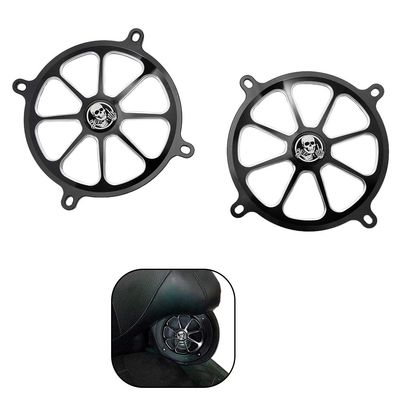 GUAIMI Audio Fairing Mount Speaker Grill Cover Compatible with Harley Touring Street Glide FL Trike 1996-2013 (Skleton Middle Finger)