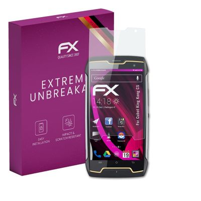 atFoliX Plastic Glass Protective Film compatible with Cubot KingKong CS, 9H Hybrid-Glass FX Screen Protector