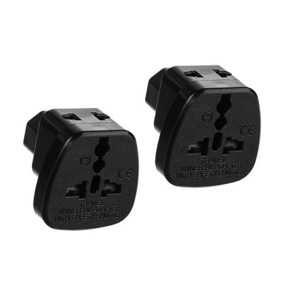 Fielect IEC C14 Male to Universal Female Socket Power Adapter AC Plug AC110-250V 10-16A C14 to Universal Power Socket Converter 2Pcs