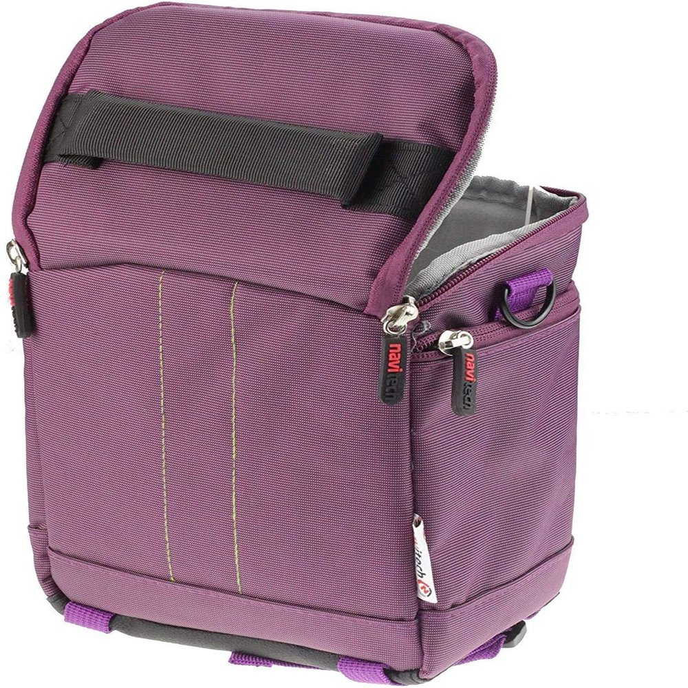 Navitech Purple Portable Binocular Shoulder Bag - Compatible With Aurosports 12x25 Binoculars