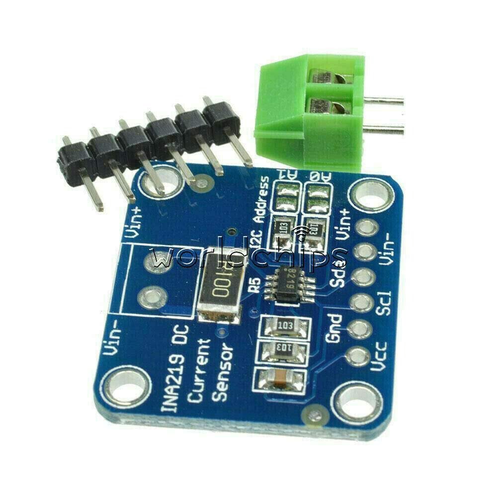 Electronic Components INA219 I2C GY-219 Bi-Directional DC Current Power Supply Sensor Breakout Module - (Color:Blue)