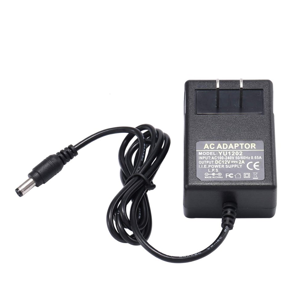 LeTaoXing 12V 2A LED Transformers, AC 100-240V to DC 12 Volt 2 Amp Adapter 24 Watt Charger 5.5mm x 2.5mm Wall US Plug for CCTV Camera LED Strip Lights