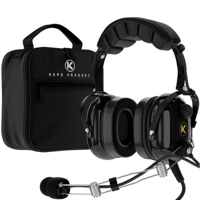P1 General Aviation Headset for Pilots - Mono, Passive Noise Reduction, Noise Canceling Microphone, Acoustic Ear Cup, AUX Port, GA Dual Plug with Headset Bag