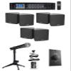 Rockville Commercial Audio Bundle: RCS350-6 350 Watt 6 Zone Amplifier, (3) Cube 3.5" Speakers, RDTS Mic Stand, RMC-XLR Microphone, VOL70100 Volume Controller, 7-Items view 1