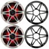 1 Pair (QTY 2) of Enrock Marine 6.5" 4-Ohm 120 Watt Peak Power Waterproof 2-Way Coaxial Speakers with MultiColor LED Lighting - Bundle Combo with Chrome and White Grilles view 1