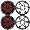 1 Pair (Qty 2) of Enrock Marine 6.5" 4-Ohm 120 Watt Peak Power Waterproof 2-Way Coaxial Speakers with Multicolor LED Lighting - Bundle Combo with Chrome and Charcoal Grilles view 1