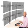 Stand Steady 6 Monitor Mount Desk Setup - Heavy-Duty Height Adjustable Monitor Stand, Swivel Arm with Clamp-On Base, 6 Screen VESA Mount Fits Most LCD/LED Monitors 17-32 in. (Silver, 6 Mounts) view 1