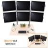 Stand Steady 6 Monitor Mount Desk Setup - Heavy-Duty Height Adjustable Monitor Stand, Swivel Arm with Clamp-On Base, 6 Screen VESA Mount Fits Most LCD/LED Monitors 17-32 in. (Silver, 6 Mounts) view 2