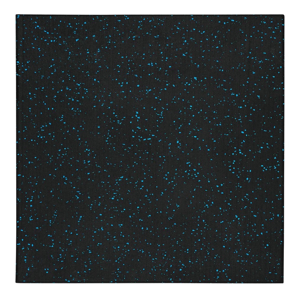 Genaflex Pro Heavy Duty Thick Rubber Gym Floor Tiles High Density Shock Absorbent Laminated Deadlift Mats - 1" Thick X 20" W X 20" L - 2.7 Sq. Ft. (Light Blue/Black, 1 Tile - 2.7 Sq. Ft.)