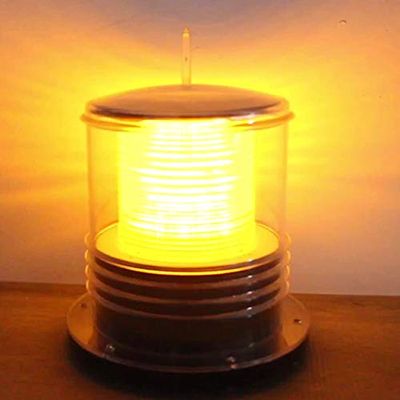 Solar Dock Warning Light - Waterproof Solar Dock Lighting - Flashing 360 Degree Lighting - Amber