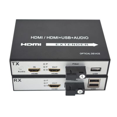 1080P HDMI Video Over Fiber Optic Extender Converter with KVM and Loop Out SC Singlemode up 20Km Multimode up 500M A Pair
